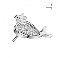 Ozdobná časť k PUSH IN piercingu TITAN, veľrybka