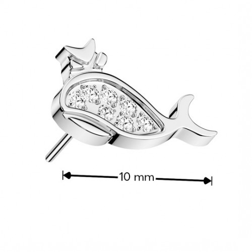 Ozdobná časť k PUSH IN piercingu TITAN, veľrybka
