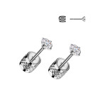 Oceľové náušnice - číre zirkóny 3 mm