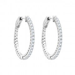 Strieborné náušnice kruhy so zirkónmi