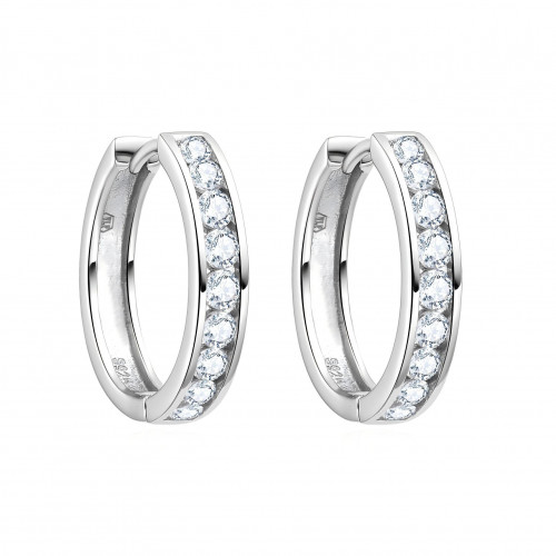 Strieborné náušnice kruhy so zirkónmi
