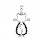 Strieborný prívesok mačka