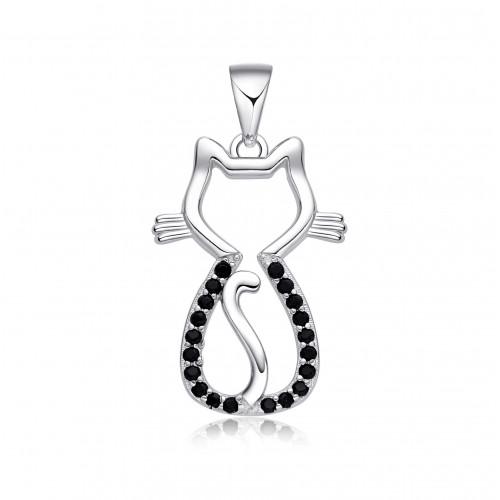 Strieborný prívesok mačka