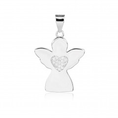 Strieborný prívesok anjelik so srdiečkom