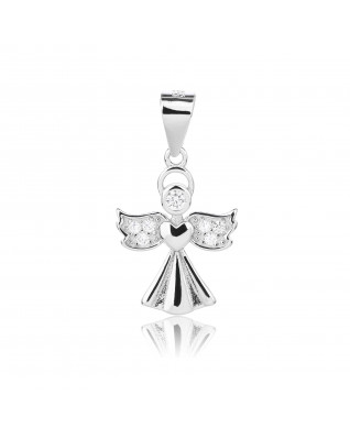 Strieborný prívesok anjelik so zirkónmi