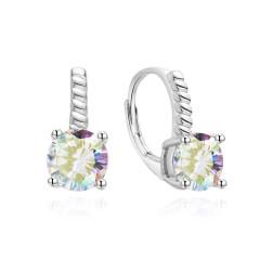 Strieborné náušnice s dúhovými kameňmi