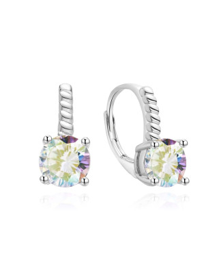 Strieborné náušnice s dúhovými kameňmi