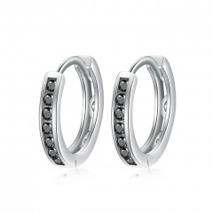 Strieborné náušnice krúžky so zirkónmi