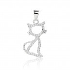 Strieborný prívesok mačička