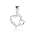 Strieborný prívesok dvojsrdca