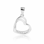 Strieborný prívesok srdiečko so zirkónmi