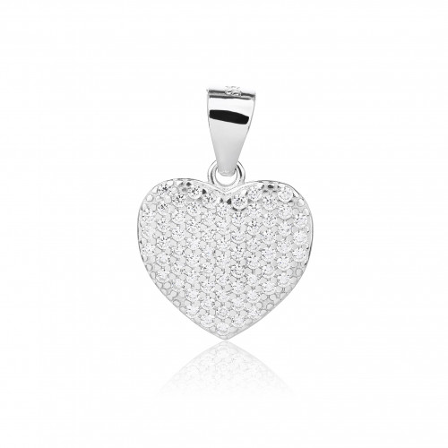 Strieborný prívesok srdiečko so zirkónmi