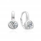 Dámske strieborné náušnice so guľatými zirkónmi
