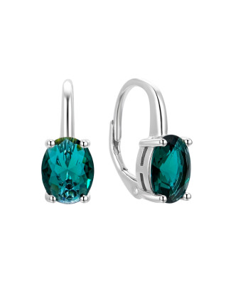 Dámske strieborné náušnice s oválnymi zirkónmi