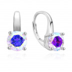 Strieborné náušnice s dúhovými zirkónmi