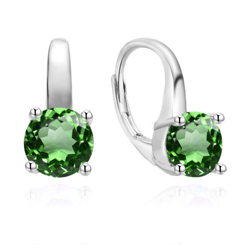 Strieborné náušnice so zelenými zirkónmi