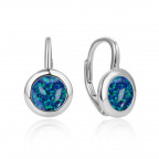 Strieborné náušnice s modrým opálom