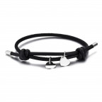 Čierny náramok so srdiečkami