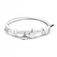 Biely náramok so srdiečkami