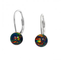 Strieborné opálové náušnice - 6 mm