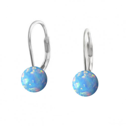 Strieborné opálové náušnice - 6 mm