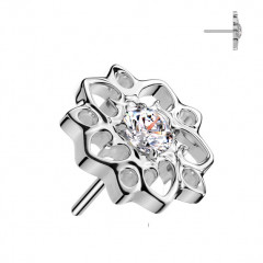 Ozdobná časť k PUSH IN piercingu TITAN, kytička