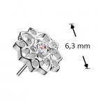 Ozdobná časť k PUSH IN piercingu TITAN, kytička