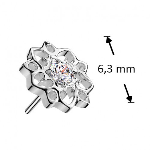 Ozdobná časť k PUSH IN piercingu TITAN, kytička