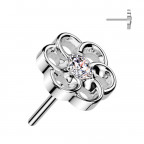 Ozdobná časť k PUSH IN piercingu TITAN, kytička