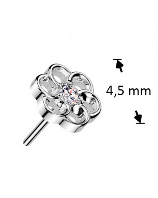 Ozdobná časť k PUSH IN piercingu TITAN, kytička