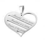 Personalizovaný oceľový prívesok srdiečko