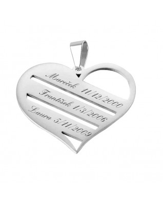 Personalizovaný oceľový prívesok srdiečko