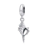 Strieborný prívesok korálik na náramok lastúra