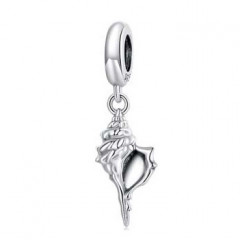 Strieborný prívesok korálik na náramok lastúra