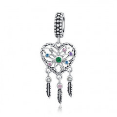 Strieborná korálka lapač snov