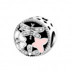 Visiaci strieborný prívesok korálik s vážkou