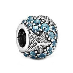 Visiaci strieborný prívesok korálek morská hviezdica