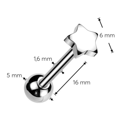 Piercing do jazyka - hviezda