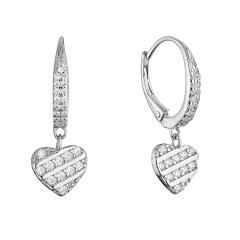 Strieborné náušnice so zaveseným srdiečkom