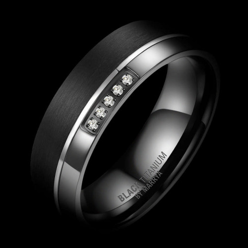 Dámsky snubný prsteň BLACK TITANIUM, vel. 52