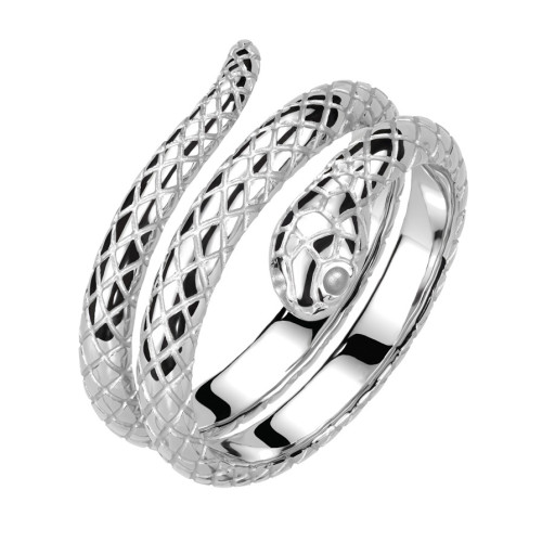 Oceľový prsteň had, veľ. 62