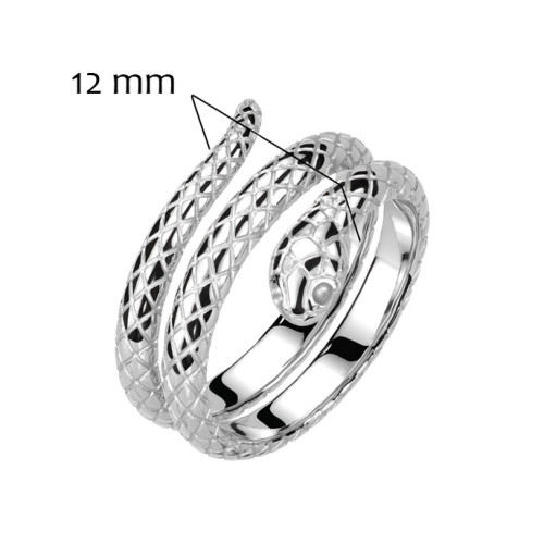 Oceľový prsteň had, veľ. 62