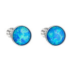 Strieborné skrutkovacie náušnice s opálmi, Blue