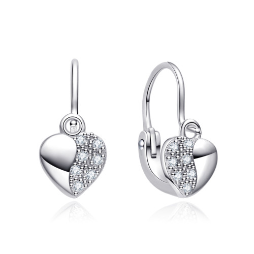 Detské strieborné náušnice srdiečka