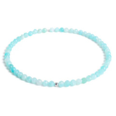 Minerálny náramok prírodný amazonit a striebro AG925