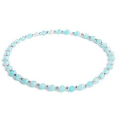 Minerálny náramok prírodný amazonit a striebro AG925