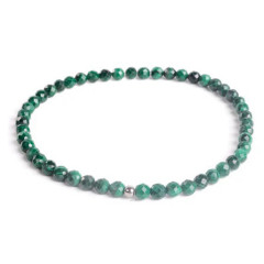 Minerálny náramok prírodný Malachit a striebro AG925