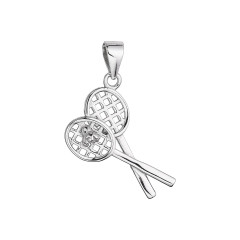 Strieborný prívesok badminton