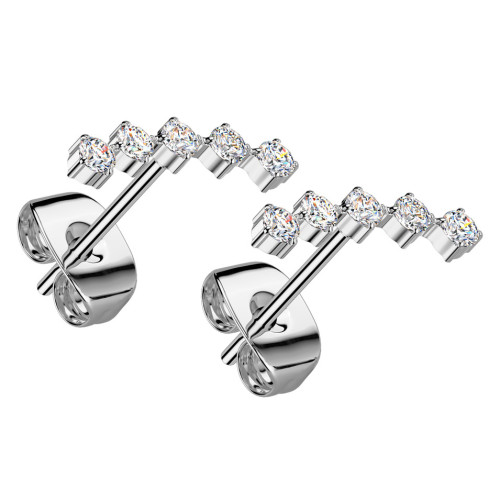 Oceľové náušnice so zirkónmi