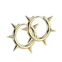 Pozlátené oceľové náušnice s hrotmi